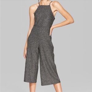 NWT Wild Fable Black and Silver Sparkling Jumpsuit